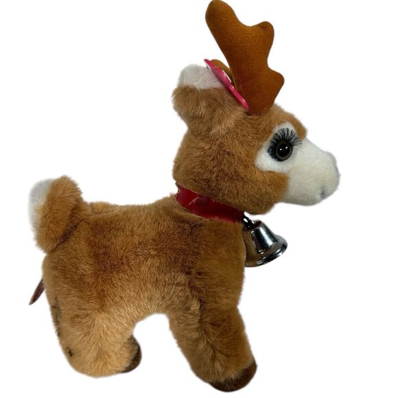 RUSS Vintage STARLIGHT Christmas Plush Girl Reindeer Eyelashes Bell Stuffed - Picture 3 of 7